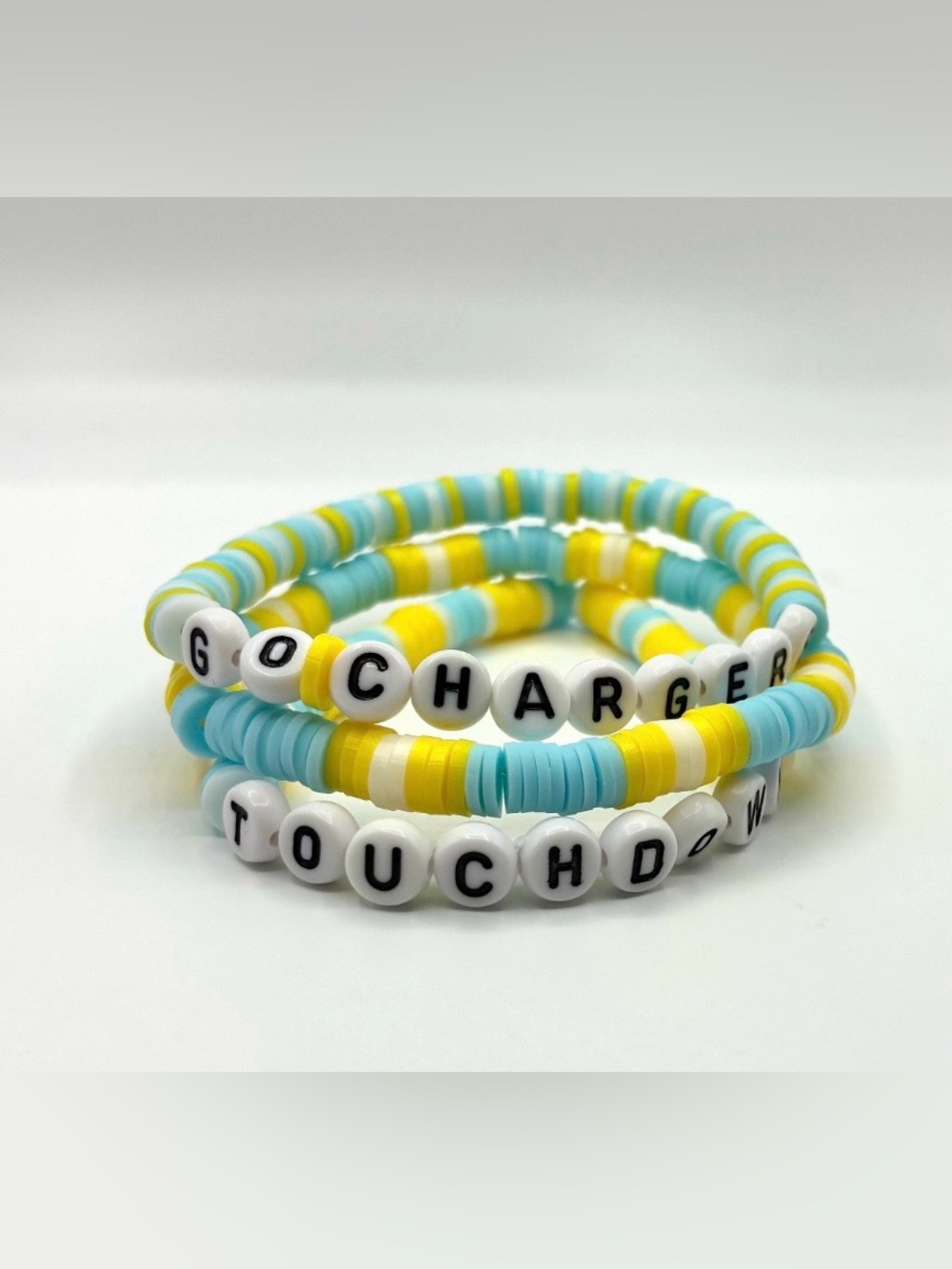 Go Chargers Touchdown Beaded Stretch Bracelet Set